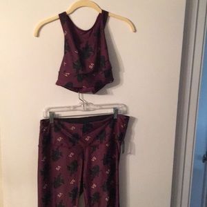 Victoria Secret 2 piece yoga pant & sport bra net